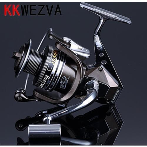 KKWEZVA Metal Deep cup 1000H-4000H No gap Spinning Fishing Reel 5.5:1 Full Metal Spinning Wheel + Metal Fold Rocker