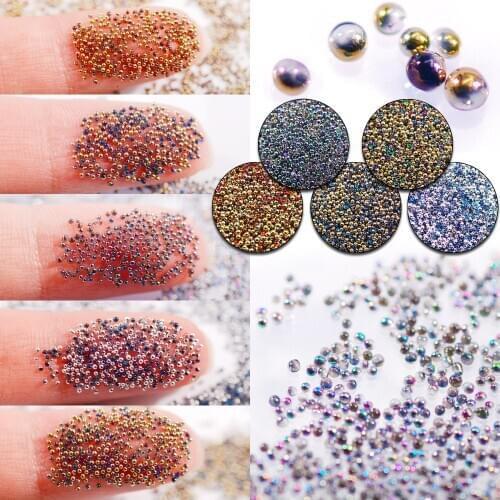 0.8MM Mini Nail Art Caviar Small Glitter Beads Crystal Clear 3D Glass Ball For Manicure Accessories 20G/Bag