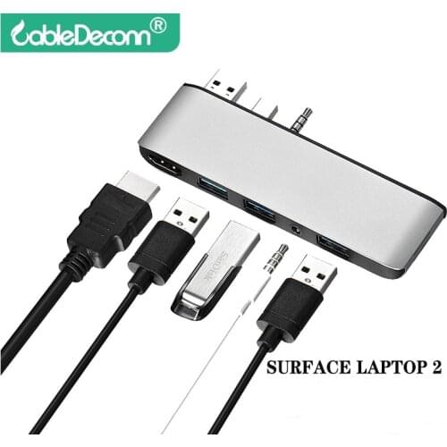 Multifunction 8in1 USB Type C HUB To HDMI USB3.0 3.5Aux Audio SD Type-c Charging Power Date for Surfac laptop1 2 Adapter