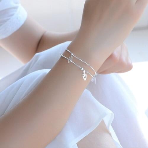 Mutilayer Adjustable Bracelet Jewelry Bangle Silver Color Chain Bracelets For Couple Lovers Women Female Lady Girls Gift