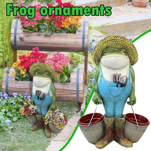 Cartoon Frog Shaped Multifunction Storage Crafts Garden Flower Pot Cute Shape Flower Pot Flower for Courtyard Backyard Park