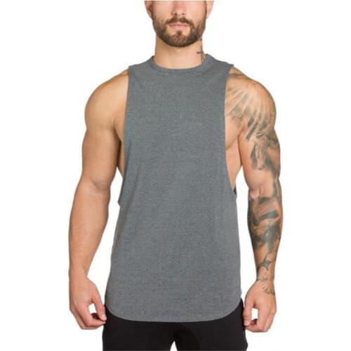 Prowow Tank Tops Men 2021 Summer New Casual Fitness Mens Cotton Solid Color Sleeveless Shirt Vest Loose Long Workout Tanktop