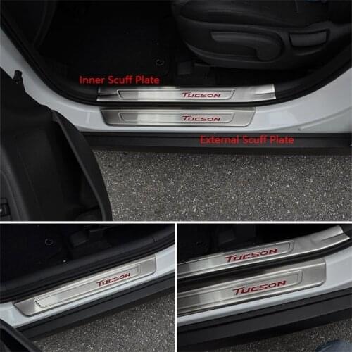 For Hyundai Tucson 2015 2016 Stainless Steel Scuff Plate Door Sills Threshold Strip Welcome Pedal Car Styling Accessories 4pcs