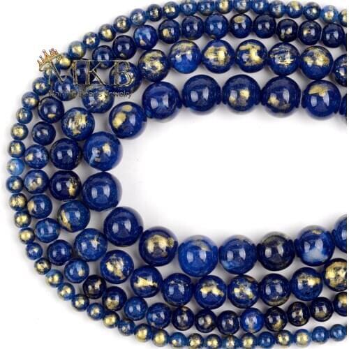 Natural Stone Blue Lapis Lazuli Turquoises Jades Beads For Jewelry Making Handmade Bracelet Necklace Accessories 15" Wholesale