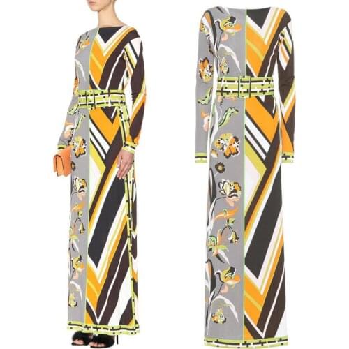 The new womens fashion Bohemian silk jersey stretch slim knit with belt dress