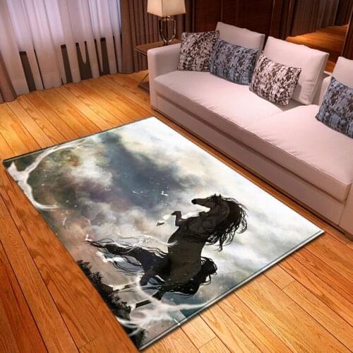 New dream horse pattern carpet cartoon 3D printing childrens room floor carpet childrens bedroom area game carpet