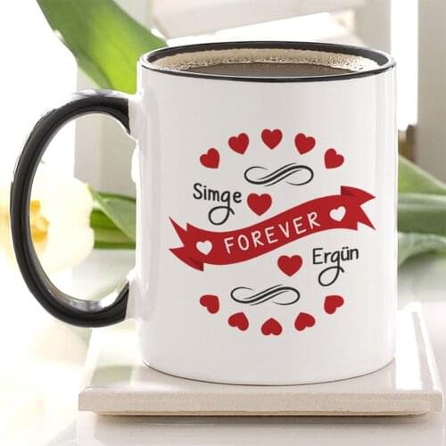 Personalized Black Mug Cup (Valentines Day Temalı-45)
