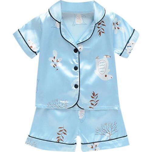 New Summer Children Pajamas Cartoon Sleepwear Baby Pajamas Set Boys Girls Underwear Clothing Kids Suits Shirt+Shorts 2pcs