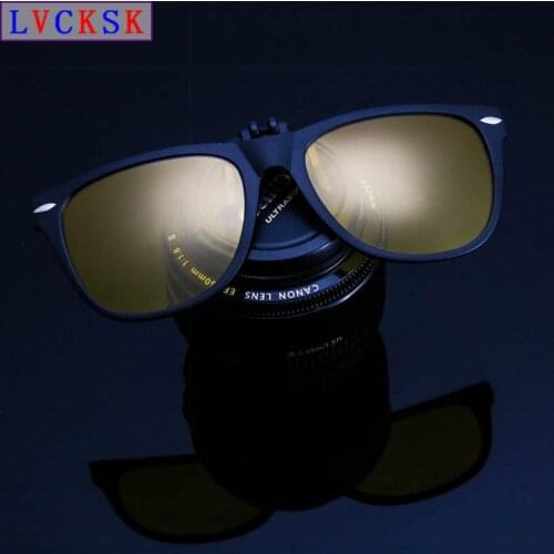 Men Women Polarized Clip On Sunglasses Driving Night Vision Photochromic Sun Clips Eyeglasses Anti-UVA Anti-Reflective L3