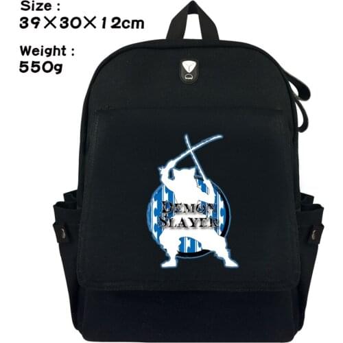 Anime Demon Slayer Casual Student School Bag Canva Bag Fashion Rucksack Travel Bag Backpack Shoulder Computer Interlaye Bookbag