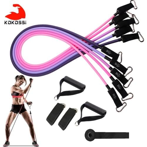 KoKossi Profession 150LBS Resistance Bands Set Body Building Training Portable Gym Home Fitness Equipment Workout Pull Rope