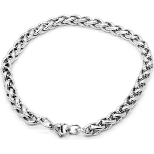 Simple 3mm 4mm 5mm 6mm Stainless Steel Keel Link Chain Bracelets for Women Mans Wrist Jewelry Gifts Drop Shipping 21cm 23cm 25cm