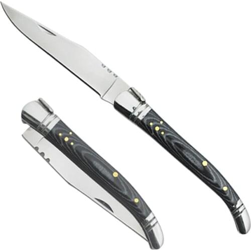 1pc Practical Stainless Steel Color Wood Handle Folding Knife Tactical Knife Outdoor Hunting Camping Survival Knives Cutlery