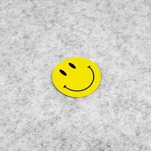 GalonDeco Cartoon Smile Face Cute Yellow Emoticons Reflective Car Stickers Motorcycle Sticker Decals 7x7cm