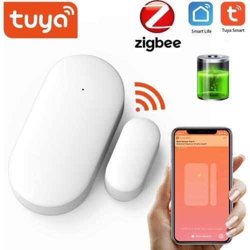 Tuya ZigBee Smart Door Sensor Intelligent Linkage Security Alarm Wireless Door Window Detector Support Tuya / Smart Life APP