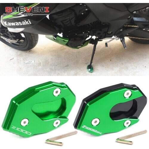 High Quality Green CNC Aluminum Side Stand Enlarge Extension For Kawasaki Z1000 2010 2011 2012 2013 2014 2015 2016 2017 Z1000SX