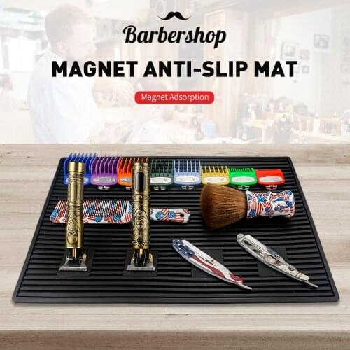High Quality Magnetic Anti-slip Mat Hairdressing Tool Electric Clippers Magnet Attraction Barber Tool Mat Salon Accessories