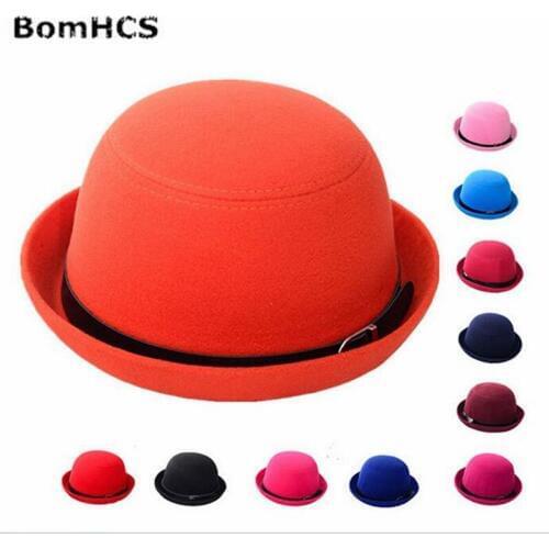 BomHCS Fashion Autumn Spring Winter Hat Fedoras Women Wool-like Hat Cap F913MZ6