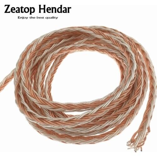 1Pcs HIFI 16 Cores Upgrade Earphone Wire 8 Cores OCC Copper + 8 OCC Silver Copper DIY Headphone Extreme Soft Audio Cable
