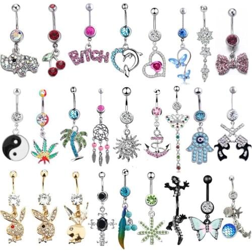 1PC Trendy Pendant Belly Button Rings Sexy Body Piercing Bars Piercings Navel Piercing Gothic Fine Jewelry Wedding Jewelry