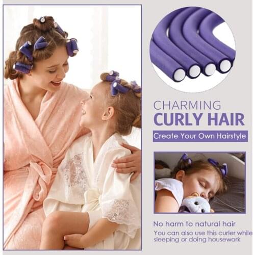 10Pcs Flexi Hair Curling Rod Hair Curler Makers Soft Foam Bendy Flexible DIY Twist Foam Hair Roller Set Styling Tools No Heat