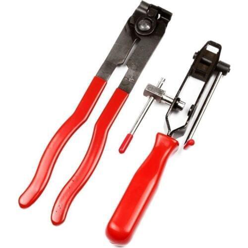 2pcs Car Tool Cable Type Hose Clamp Fixture Plus CV Connector Clamp Belt Crimping Tool With Cutter Car Repair Demolition Pliers