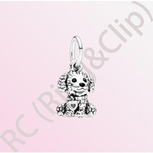 2020 New Arrival S925 Sterling Silver Beads Poodle Puppy Dog Dangle Charms fit Original Pandora Bracelets Women DIY Jewelry