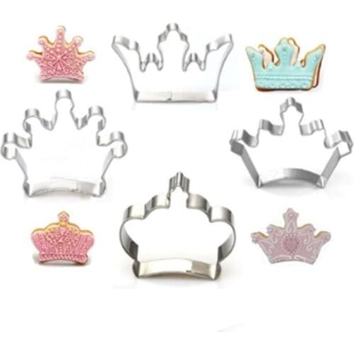 4pcs/set Royal Crown Shape Stainless Steel Cookie Biscuit Cutter Kitchen Pastry Tools Cake Cupcake Decorating Mold