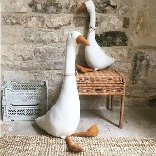 55CM Cotton Big White Goose Childrens Room Decoration Baby Soft Accompany Play Pillow Doll Stuffed Toys Home Decor Gift