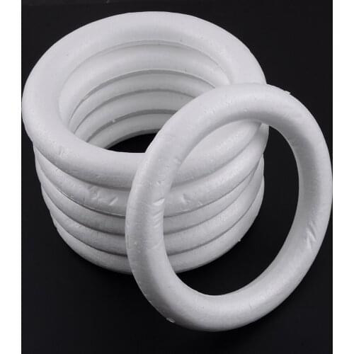 6pcs White 20cm 8" Foam Wreath Ring DIY Craft Floral Art Wedding Party Graduation Ceremony Home Decoration