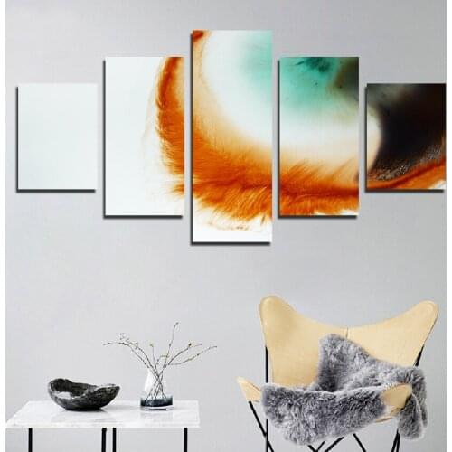 Abstract Painting Feathers 5 Fight Irregular Poster HD Print Canvas Painting Frameless Style Decoration Bedroom Wall