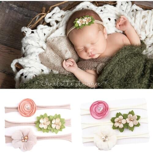Accessories Headwear Girl Kid Baby Crochet Elastic Headband Hair Band Infant Toddler Rose Flower Hairband Gifts 3PCS/Set
