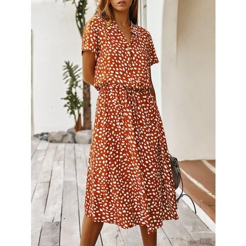 ATUENDO Solid Summer Dresses