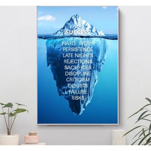 Iceberg with Inspirational Words Wall Canvas Painting Posters and Prints Canvas Art Picture for Room Home Cuadros Decoration