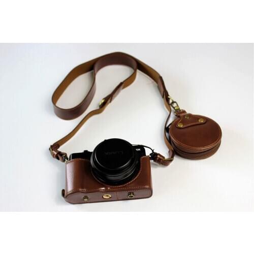 PU Leather Camera Bag Case For Panasonic LUMIX LX100II LX100M2 LX100 M2 LX100 MarkII Protective Cover With strap