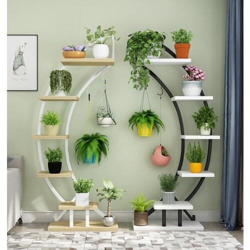 Flower shelf indoor living room balcony landing multi-layer flowerpot shelf hanging shelf beside TV set