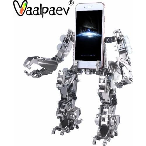 DIY 3D Metal Phone Holder Robot Puzzle Anti Stress Relief Assemble Building Block Model Creative Things Toy for Men Collection