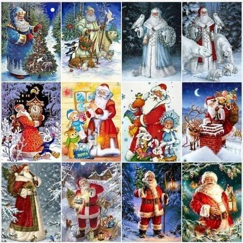 DIY 5D Diamond Embroidery Christmas Pictures Of Rhinestones Diamond Painting Full Square Santa Claus Holiday Gift