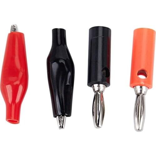 40pcs Red Black Crocodile Alligator Test Clips And Banana Plug