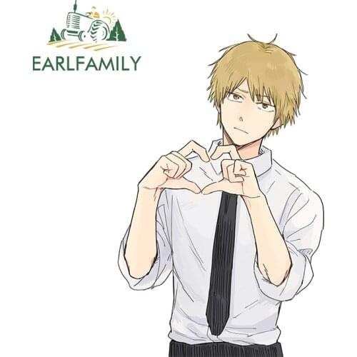 EARLFAMILY 13cm x 8.5cm for Chainsaw Man Air Conditioner Car Sticker RV Decal Scratch-Proof Windshield Windows Vinyl Car Wrap
