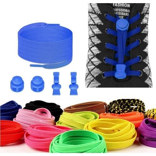 Elastic Shoelaces No Tie Shoelace Flat Kids Adult Leisure Sneakers Quick Lazy Laces Quick Stretching Locking Shoe Lace 1 Pair