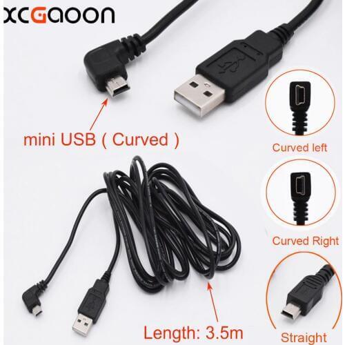 XCGaoon New Car Charging curved mini USB Cable for Car DVR Camera Video Recorder / GPS / PAD etc, Cable lengh 3.5m ( 11.48ft )