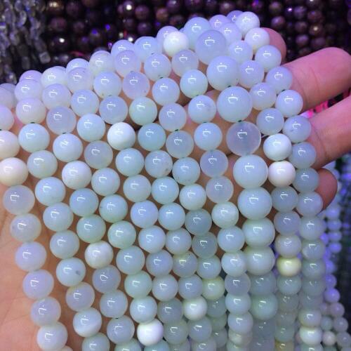 Round green opal stone beads natural stone beads DIY loose beads for jewelry making strand 15" wholesale