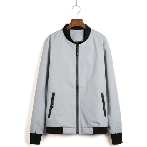 Jacket Hooded New Mens Spring Autumn Tide Slim Jacket Casual Breathable Sports Zip Fashion Long Sleeve Stand Neck Leisure