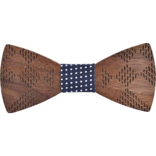 Linbaiway Fashion Wooden Bowtie for Mens Suits Gentleman Bow Ties Handmade Wood Party Bow Ties Butterfly Tie for Man Accessory