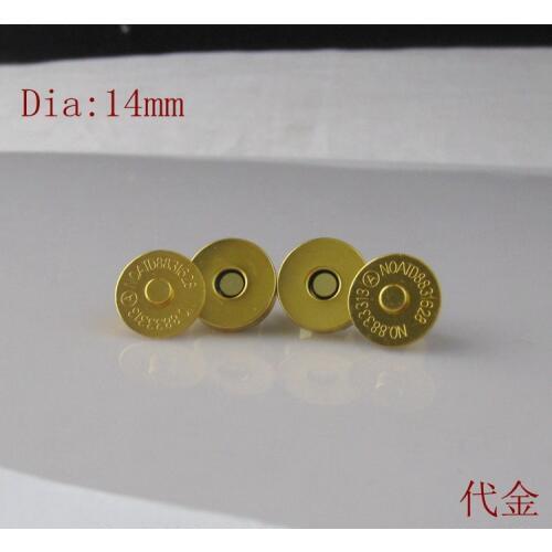 50Sets 14mm gold tone Magnetic Snaps Bag Purse Clasp Buttons,Sew-on magnetic clasp Metal Buttons quot Fastener Sewing bags Parts
