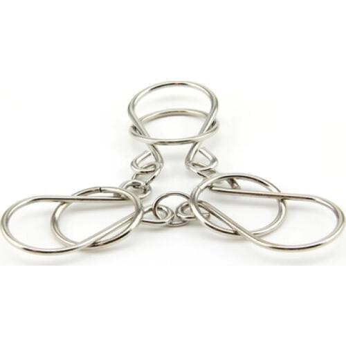Three Rings Metal Puzzle Brain Teaser Game for Adults Kids