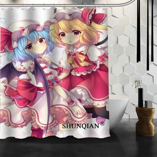 New Arrival Touhou Project Shower Curtain Polyester Fabric Printing Bathroom Curtain Waterproof Bathroom Products With Hook