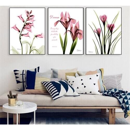 Flower Plant Home Decor Nordic Canvas Painting Modern Bedroom Living R Wall Print Poster Pretty Minimalist Picture Painting