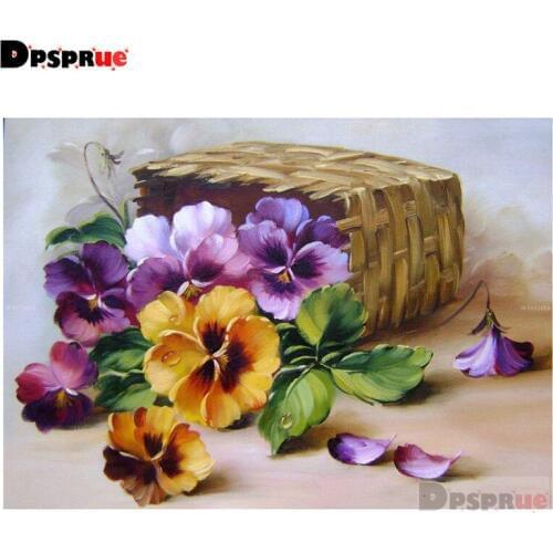 Dpsprue Full Square/Round Diamond Painting Cross Stitch Diamond 3D Embroidery Flower DIY 5D Moasic Home Decor Gift Pu027